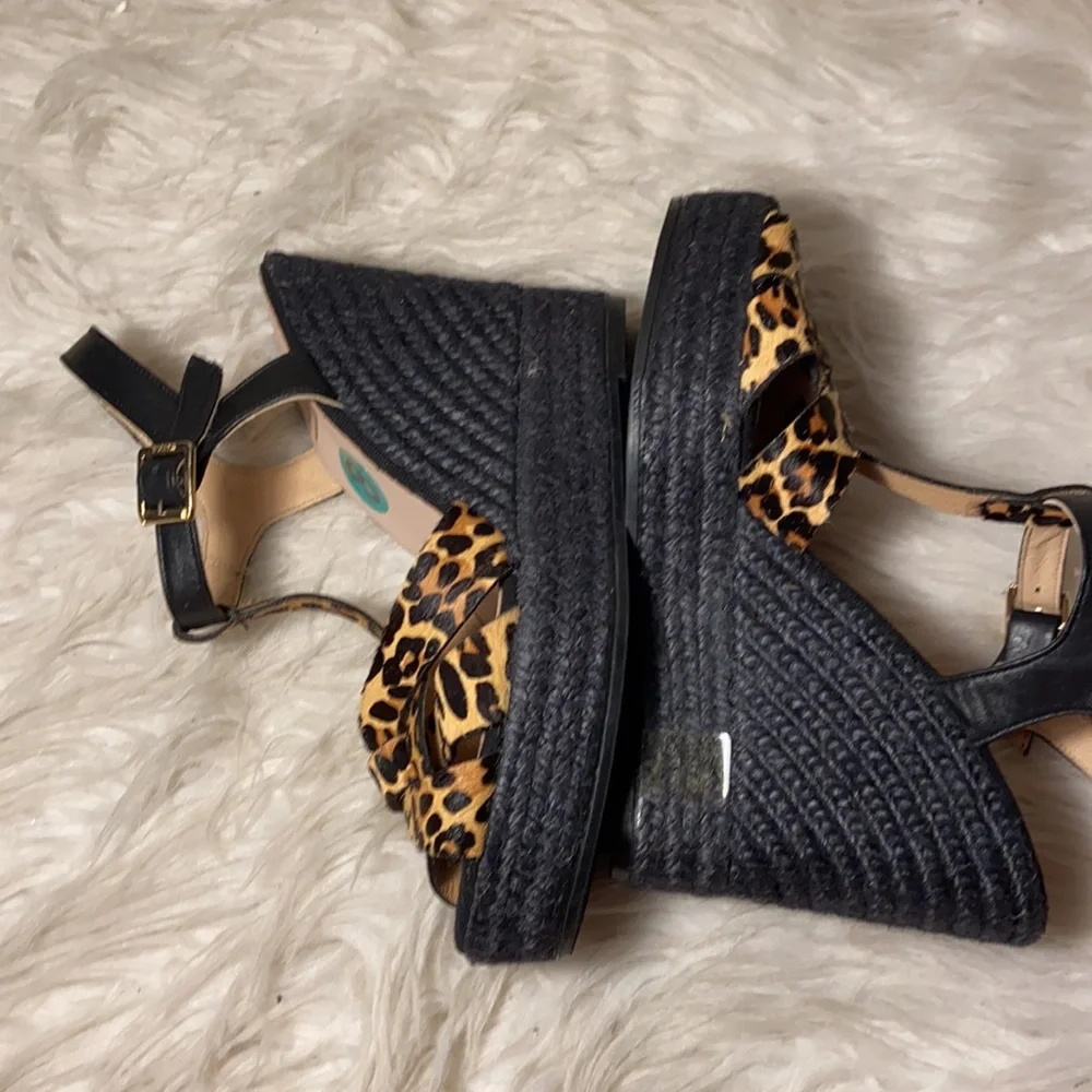 Nwt Kanna Suede Espadrille Platform Wedge animal Sandals